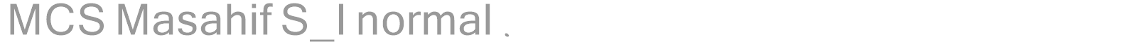 MCS Masahif S_I normal. font preview
